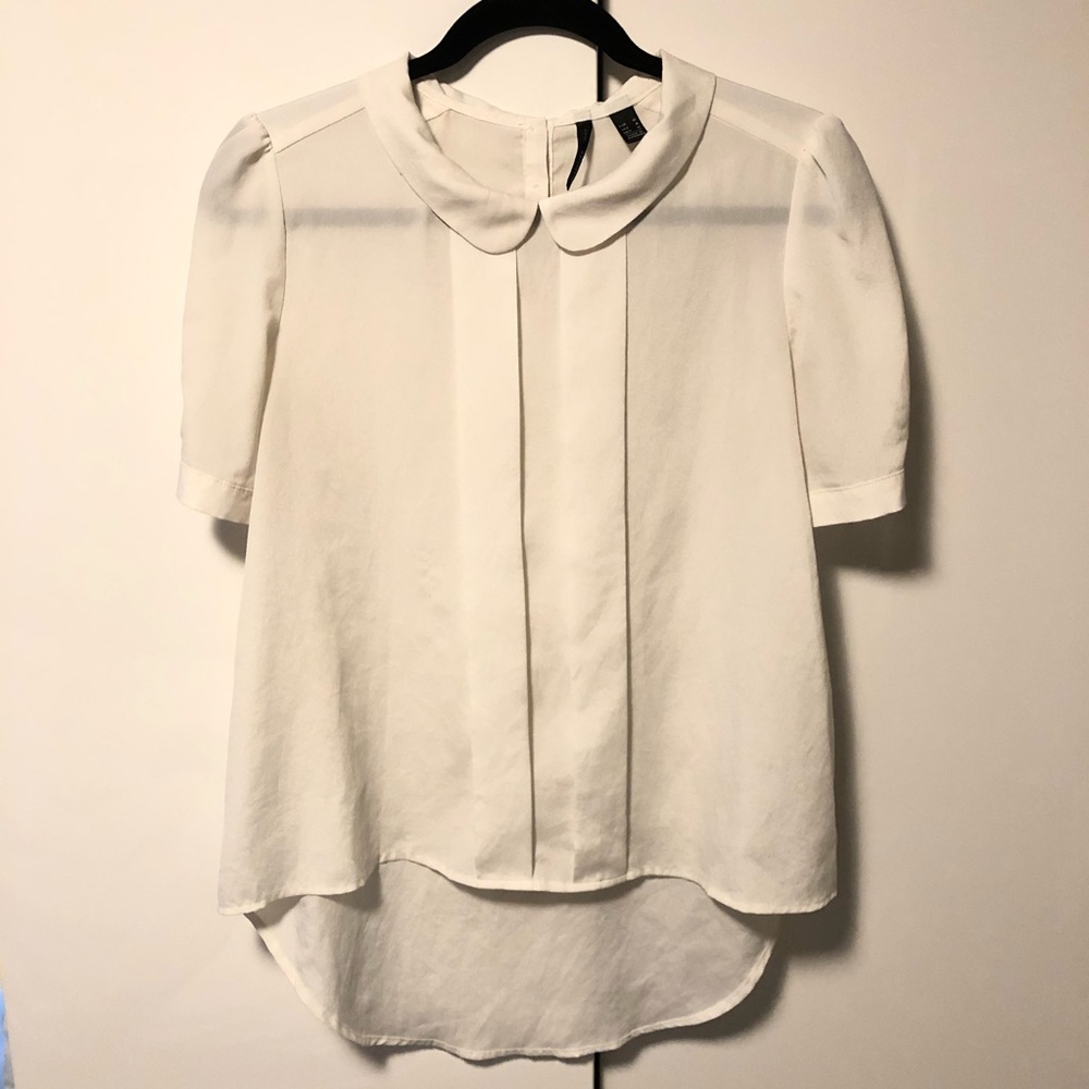 MANGO Cream Semi-sheer Blouse